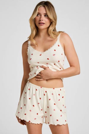 Pointelle pyjamashort - wit