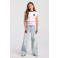 America Today mouwloze top met smockwerk en print - roze