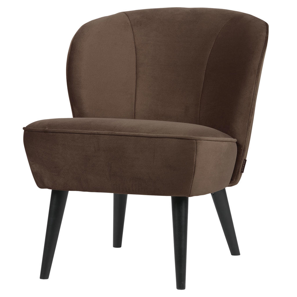 WOOOD WOOOD Sara Fauteuil - Velvet - Donkerbruin - 71x59x70