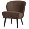 WOOOD WOOOD Sara Fauteuil - Velvet - Donkerbruin - 71x59x70