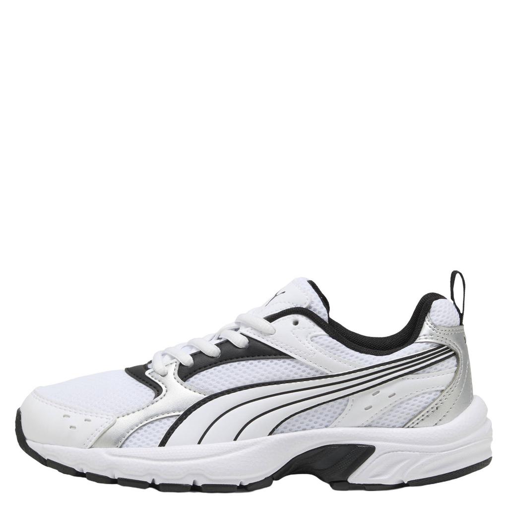 Wit en zwarte jongens en meisjes Puma mesh sneakers - van mesh-pu/voering: mesh/voetbed: eva met veters