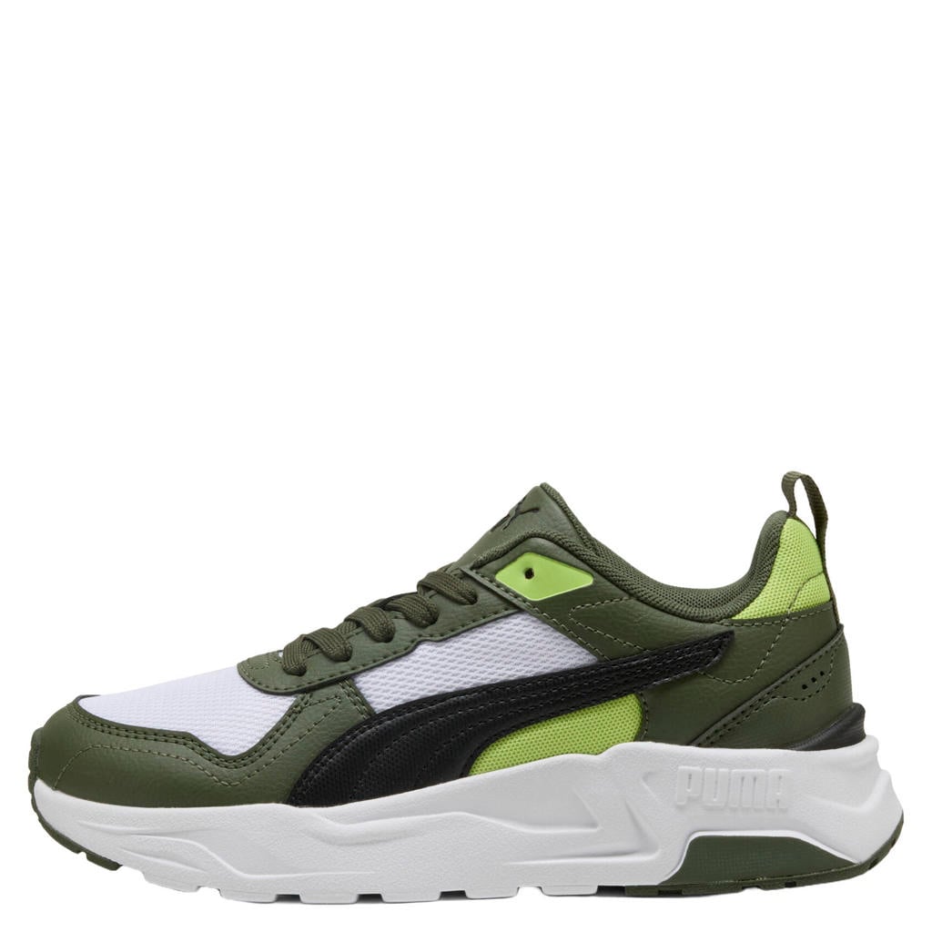 Wit en zwarte jongens en meisjes Puma Trinity 2 LT mesh sneakers - van mesh-pu/voering: mesh/voetbed: eva met veters