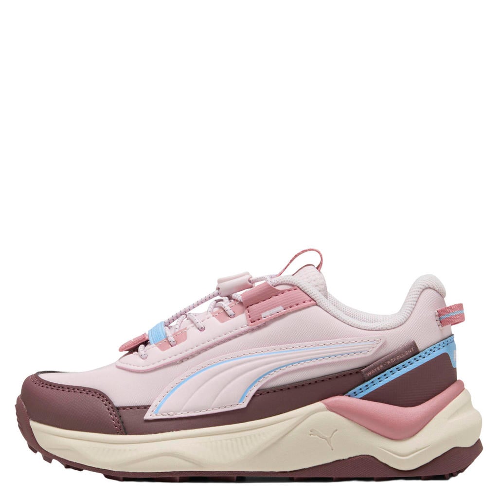 Lichtroze en donkerrode jongens en meisjes Puma Evolve 2.0 Trail sneakers - van mesh-pu/voering: mesh/voetbed: eva met veters