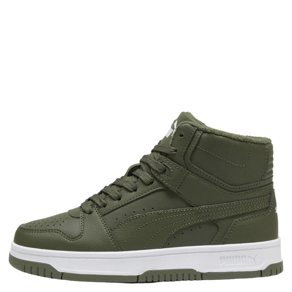 Legergroene jongens en meisjes Puma van imitatieleer/voering: mesh/voetbed: eva met veters