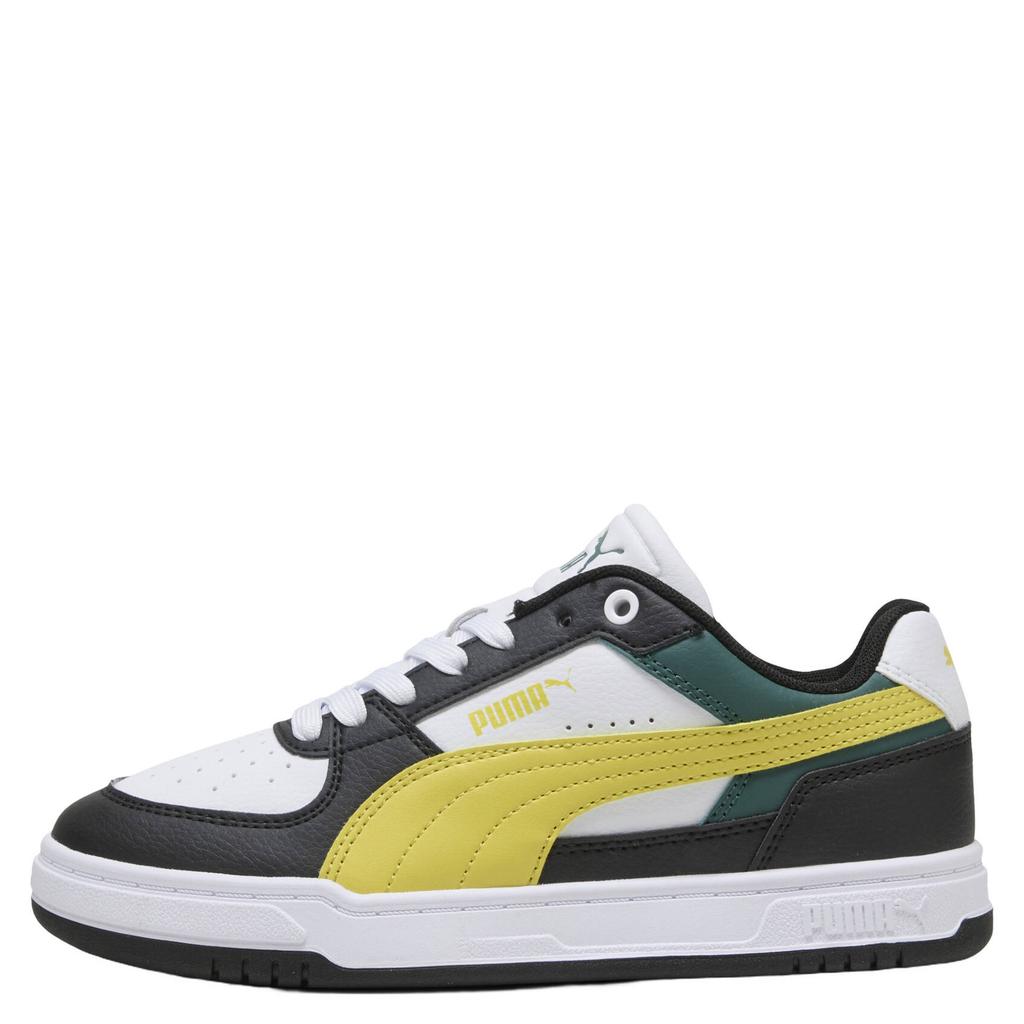Zwart en gele jongens en meisjes Puma Caven III Block imitatieleren sneakers - met veters