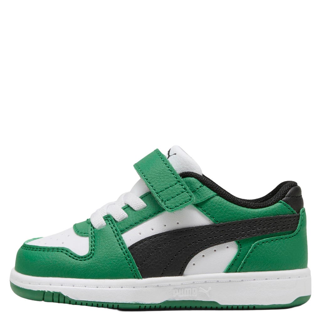 Groen en zwarte jongens en meisjes Puma Rebound Slam sneakers - van imitatieleer/voering: mesh/voetbed: eva met veters