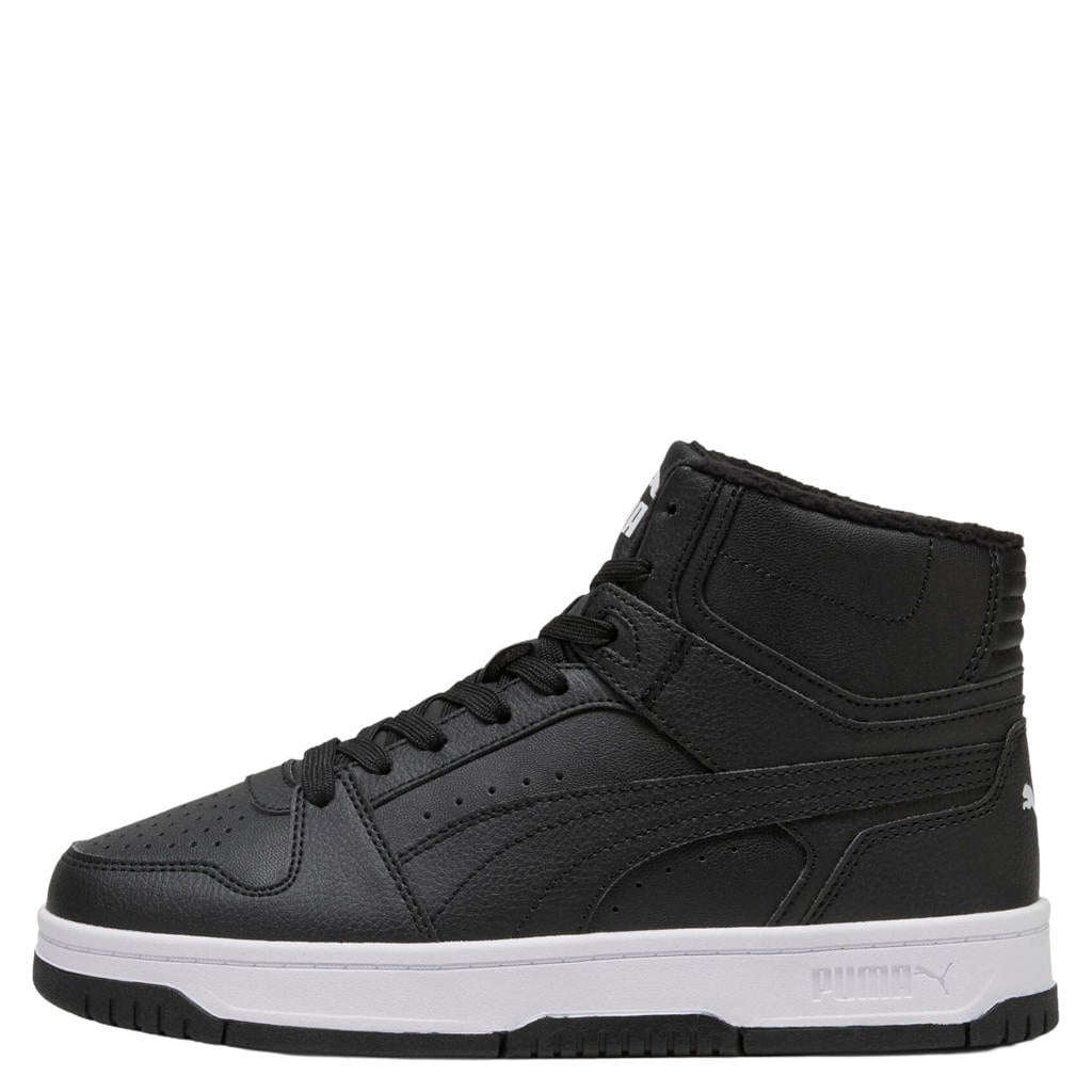 Zwarte jongens en meisjes Puma Rebound Slam sneakers - van imitatieleer/voering: mesh/voetbed: eva met veters