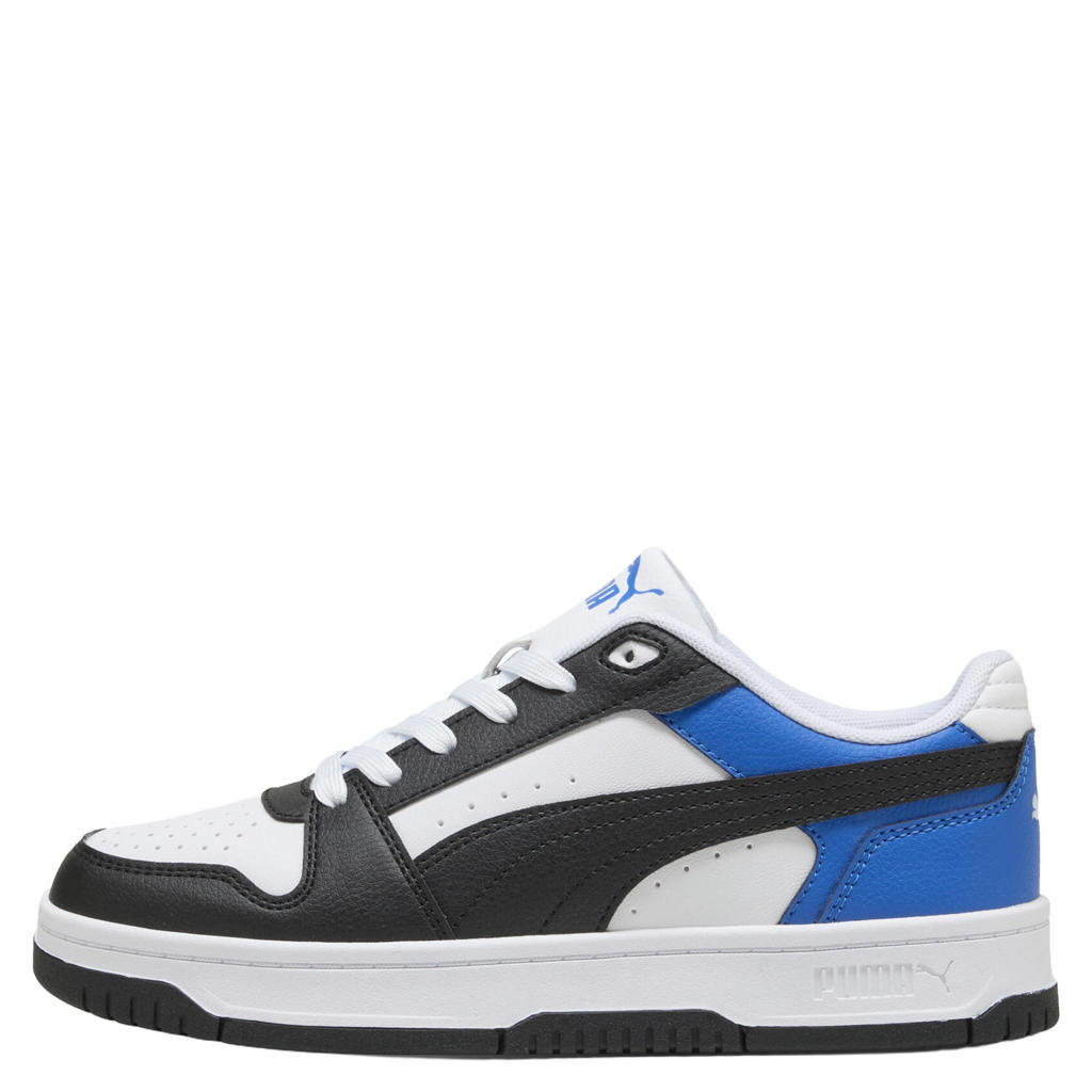Wit, blauw en zwarte jongens en meisjes Puma Rebound Slam sneakers - van imitatieleer/voering: mesh/voetbed: eva met veters