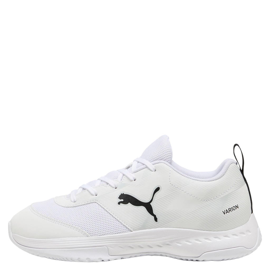 Wit en zwarte jongens en meisjes Puma Varion junior imitatieleren voetbalschoenen - van mesh-pu/voering: mesh/voetbed: eva