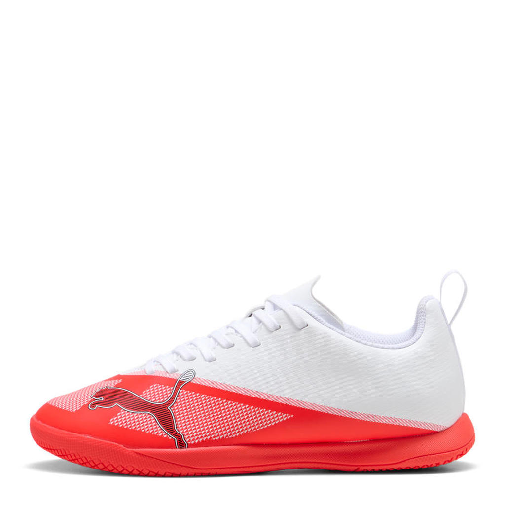 Rood en witte jongens en meisjes Puma Ultra 7 Play junior imitatieleren voetbalschoenen -