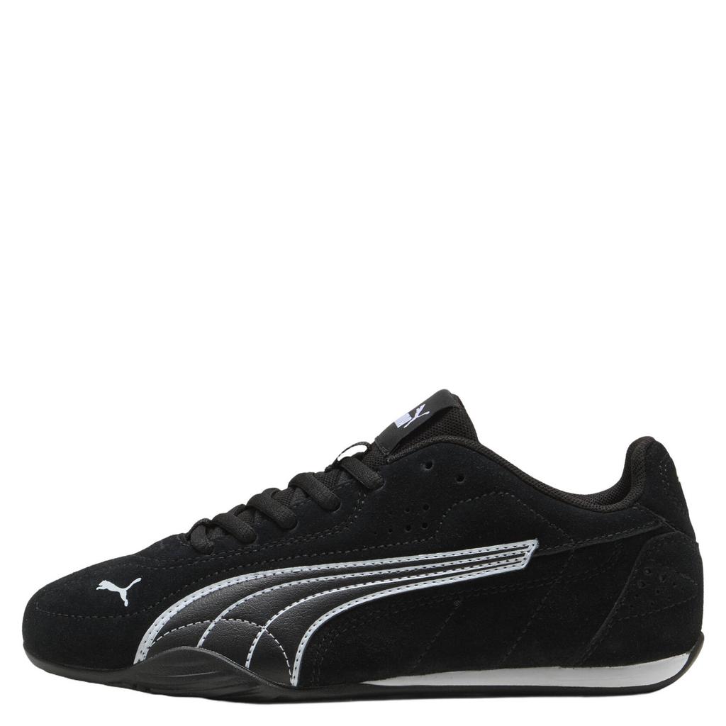 Zwart en witte jongens en meisjes Puma Catch suède sneakers - met veters