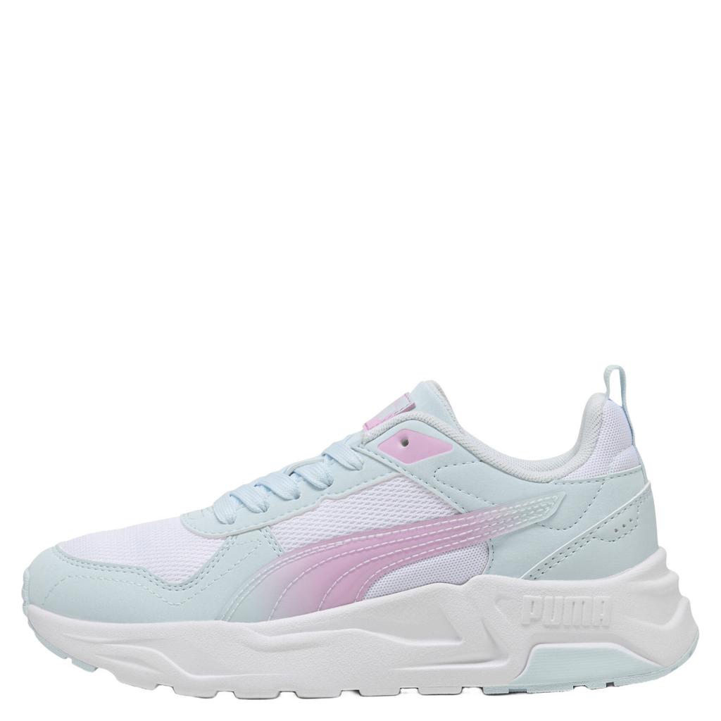 Wit en aqua jongens en meisjes Puma Trinity mesh sneakers - van mesh-pu/voering: mesh/voetbed: eva met veters