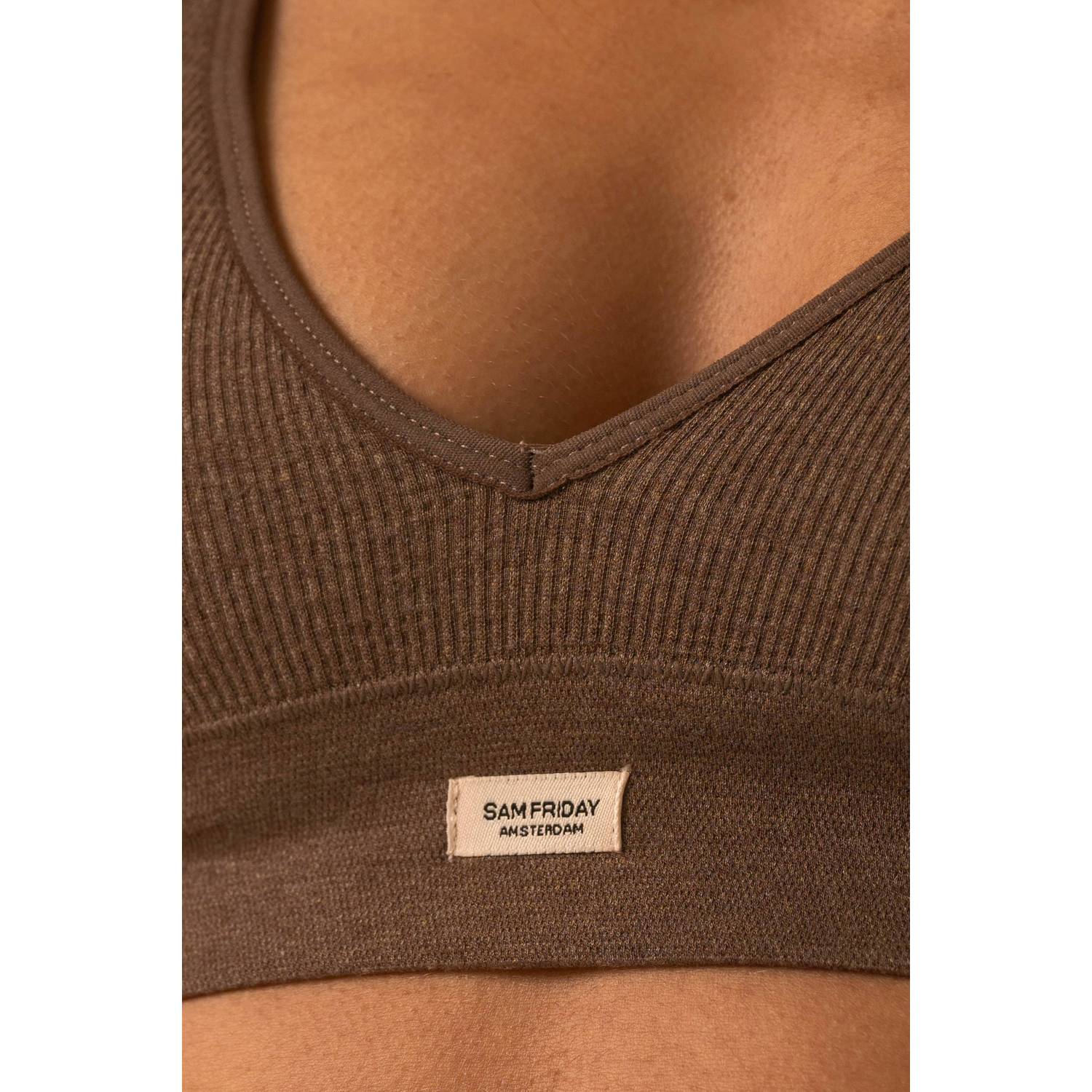 Sam Friday Fay niet-voorgevormde bralette zonder beugel bruin
