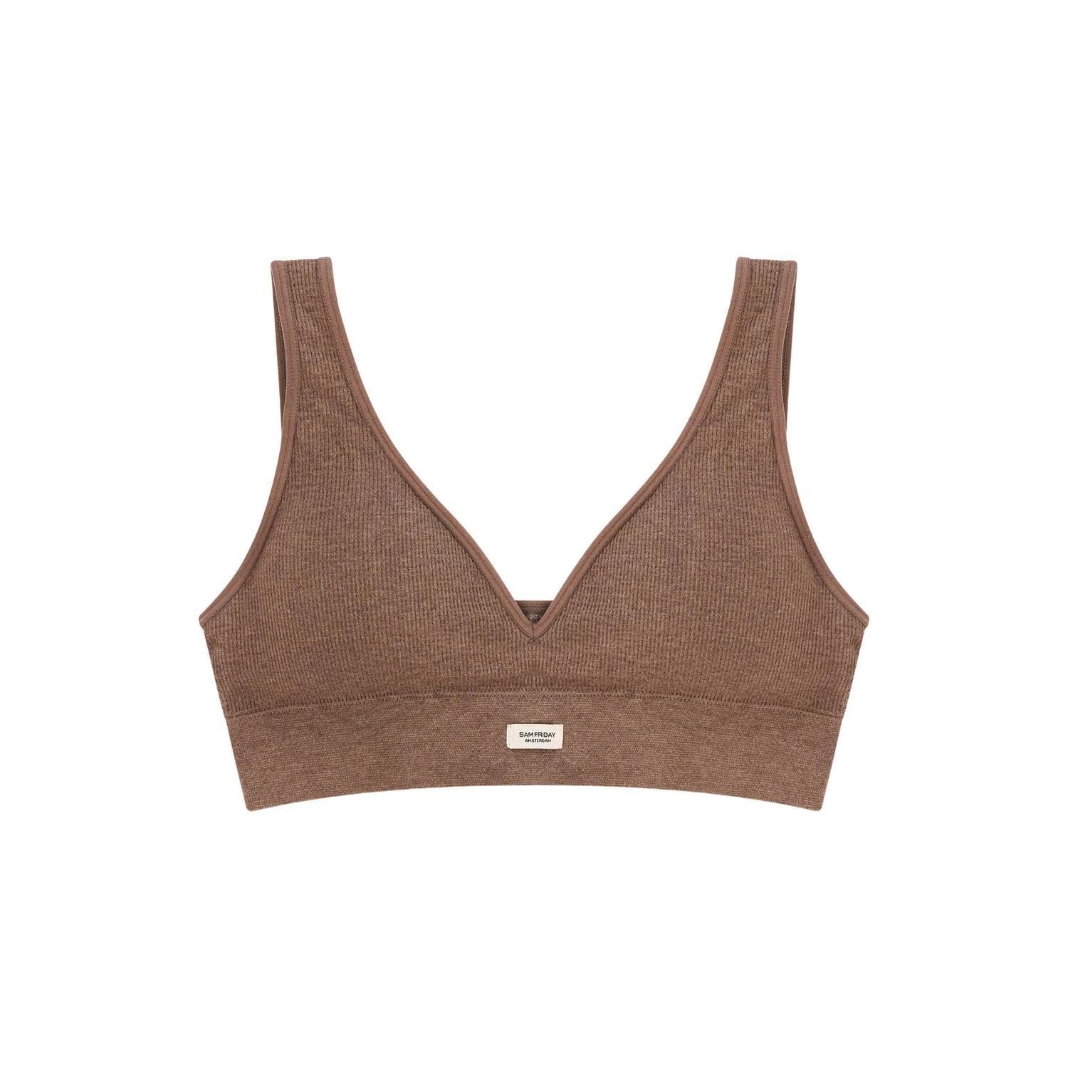 Sam Friday Fay niet-voorgevormde bralette zonder beugel bruin