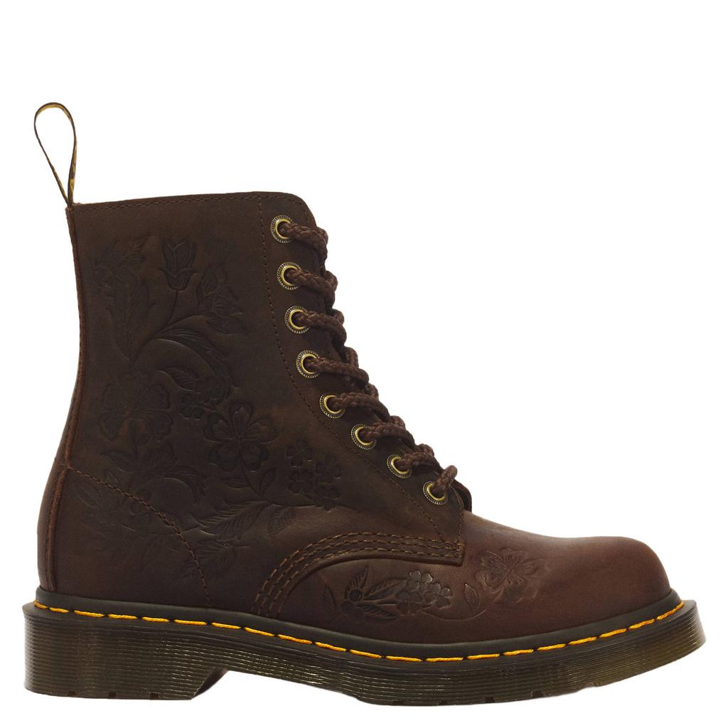 Dr. Martens 1460 Pascal Emboss Flora leren veterboots met print - donkerbruin