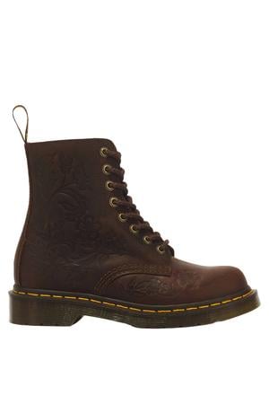 1460 Pascal Emboss Flora leren veterboots met print - donkerbruin