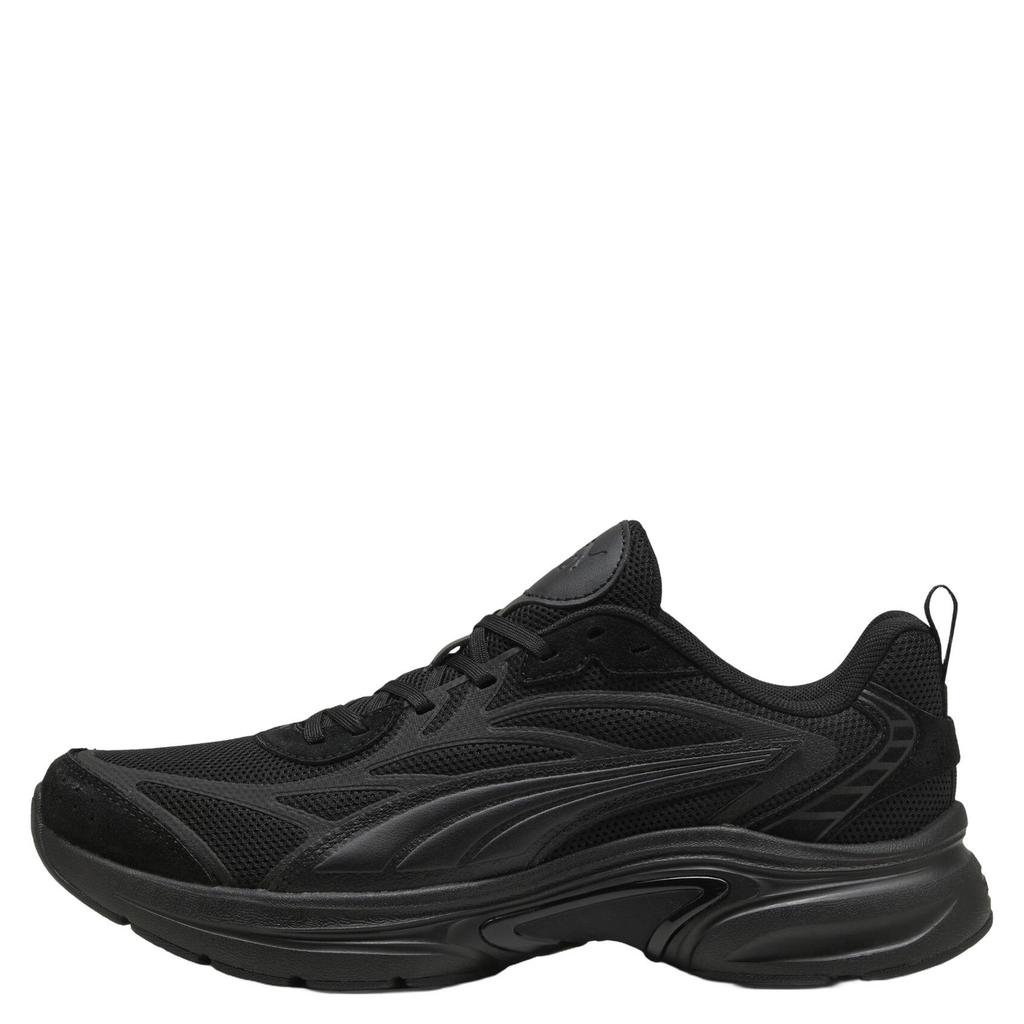 Zwarte unisex Puma Softride Escalate mesh sneakers - van mesh-pu/voering: mesh/voetbed: eva met veters