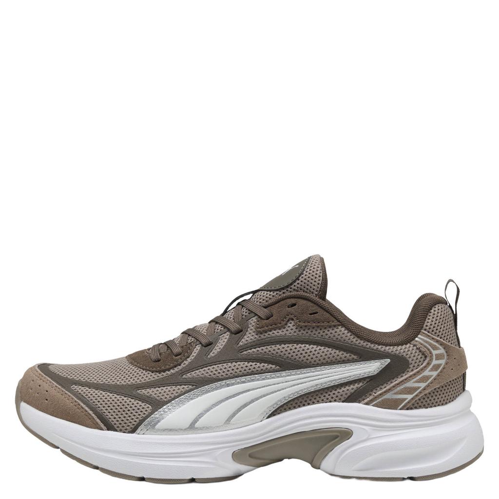 Beige en bruine unisex Puma Softride Escalate mesh sneakers - van mesh-pu/voering: mesh/voetbed: eva met veters