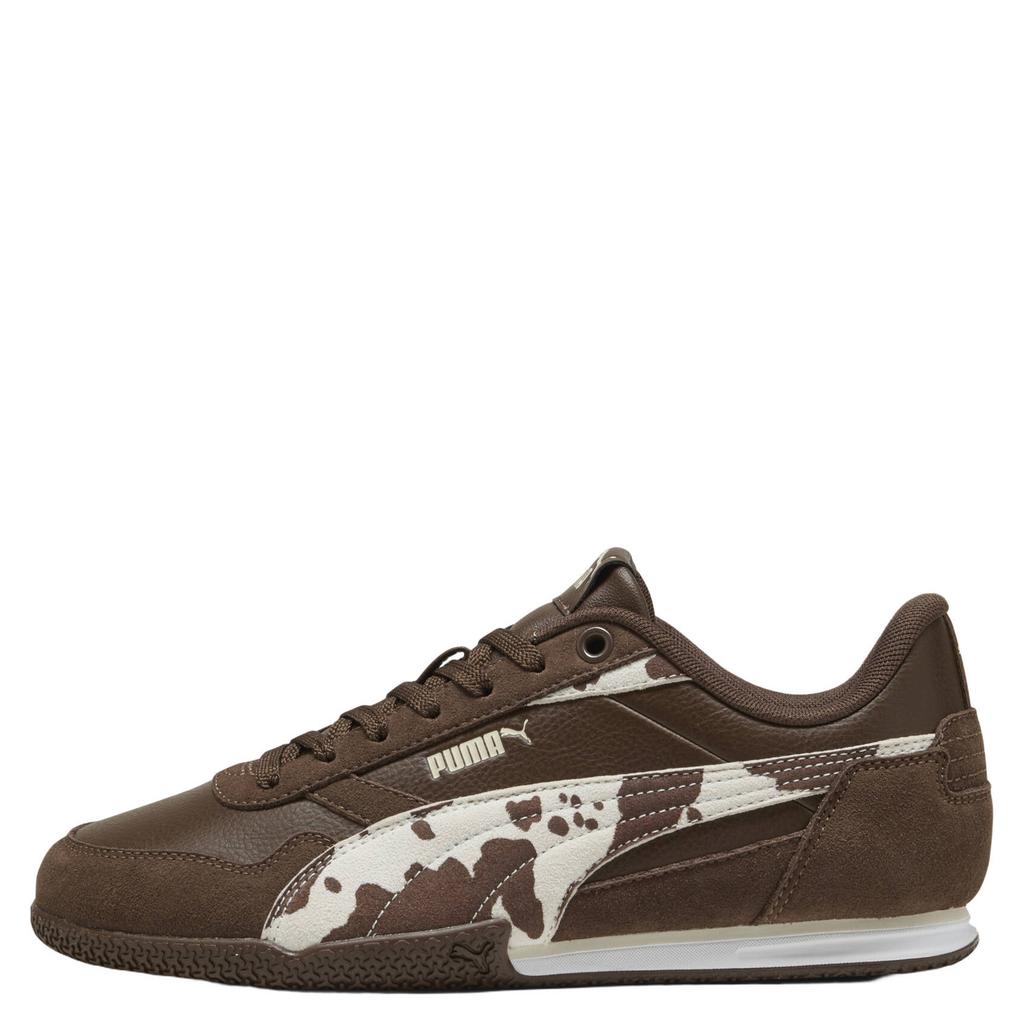 Bruin en ecru dames Puma sneakers - van imitatieleer/voering: mesh/voetbed: eva met veters en koeienprint