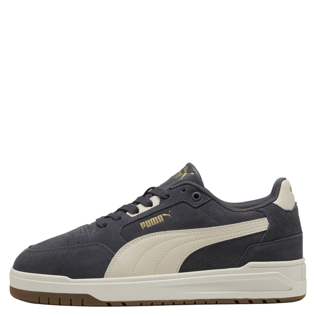 Grijs en witte unisex Puma Shuffle Downtown suède sneakers - met veters