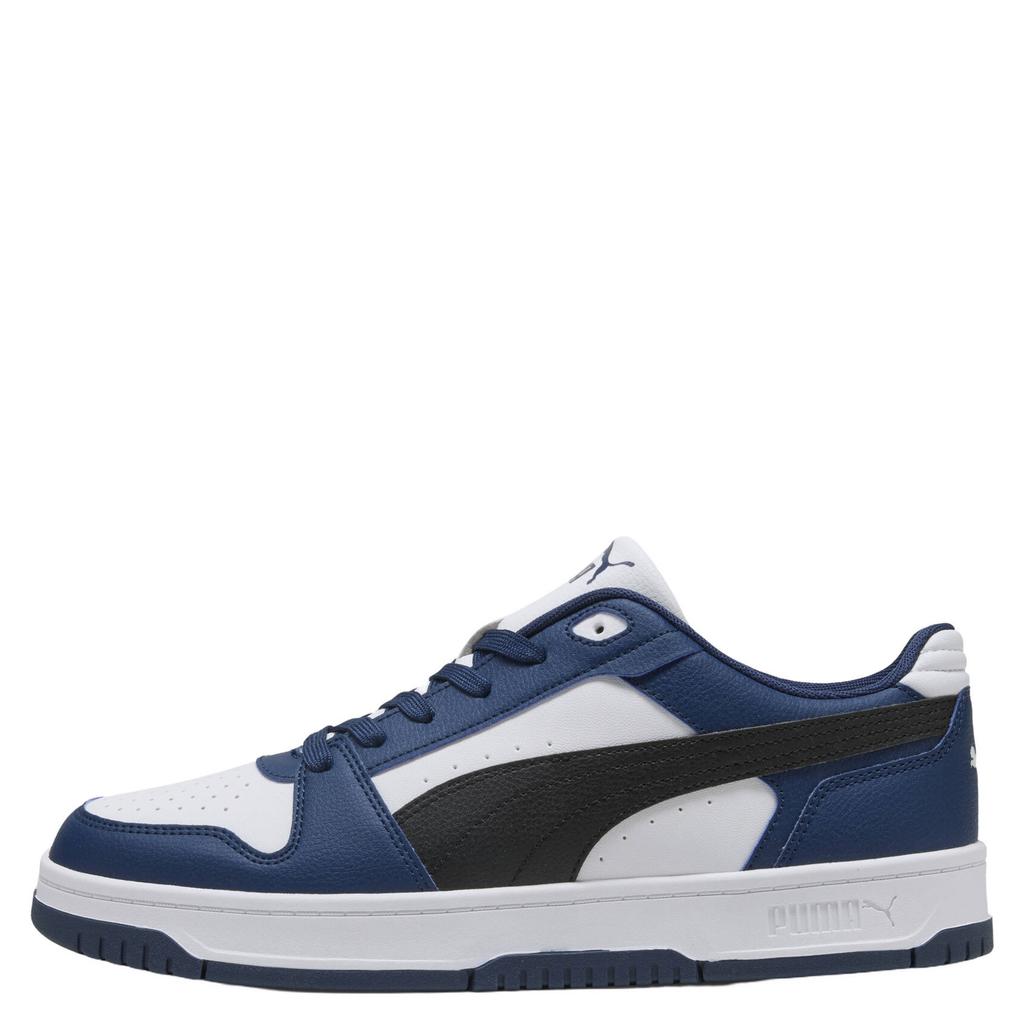 Kobaltblauw en zwarte unisex Puma Rebound Slam imitatieleren sneakers - met veters