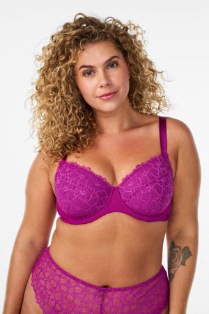 voorgevormde beugel-bh Plus Size - fuchsia