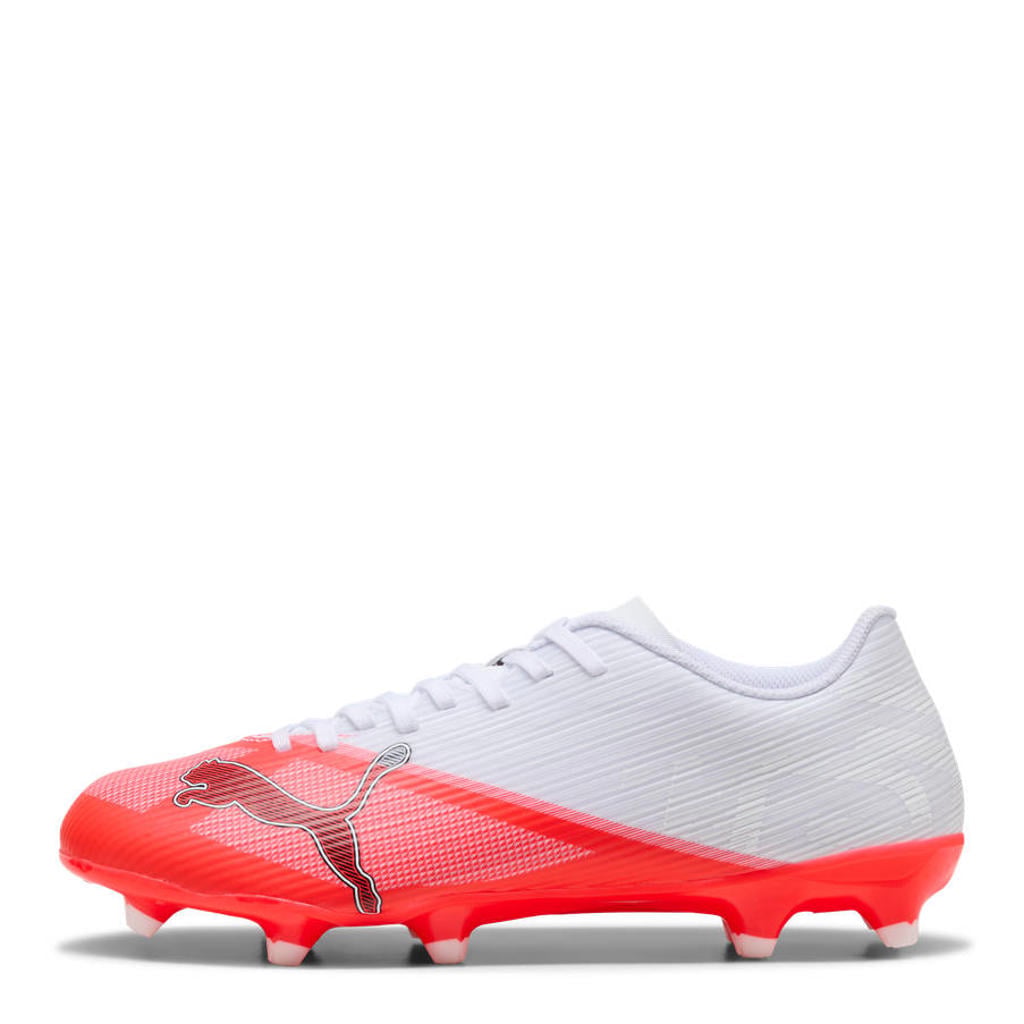Rood en witte unisex Puma Ultra 7 Play FG AG senior voetbalschoenen - van imitatieleer/voering: mesh/voetbed: eva