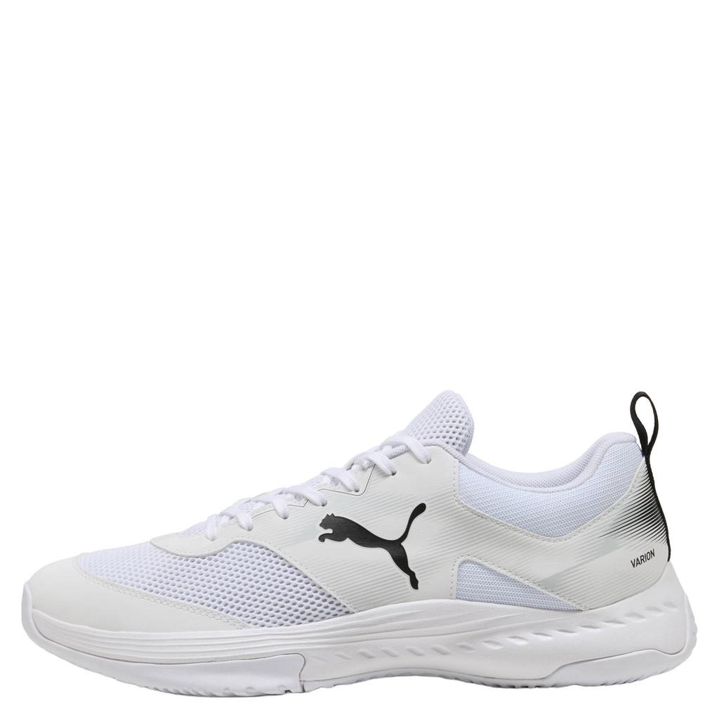 Wit en zilverkleurige unisex Puma Varion senior imitatieleren voetbalschoenen - grijs van mesh-pu/voering: mesh/voetbed: eva