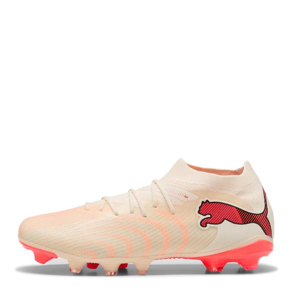 Beige en rode unisex Puma Future 9 Match FG AG senior voetbalschoenen - van imitatieleer/voering: mesh/voetbed: eva