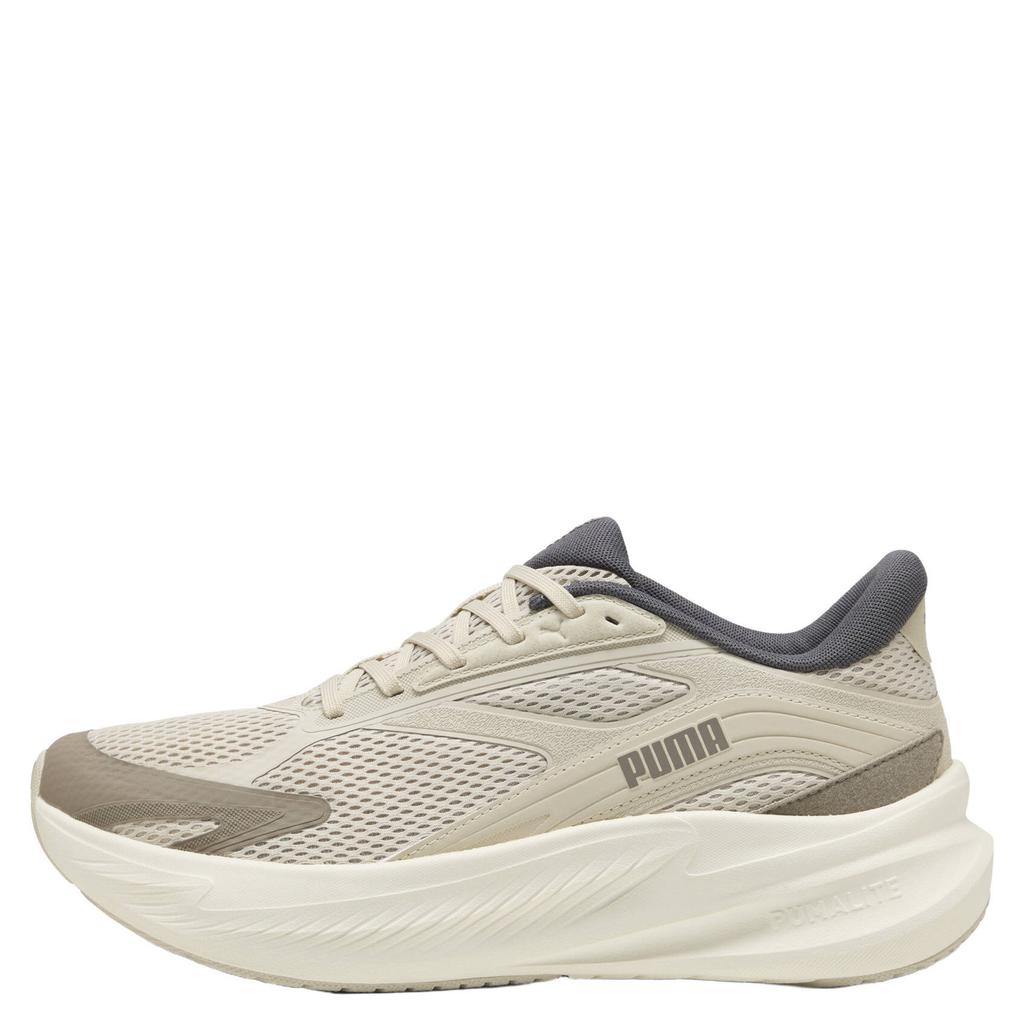 Ecru en grijze heren Puma MaxStride Lite mesh hardloopschoenen -