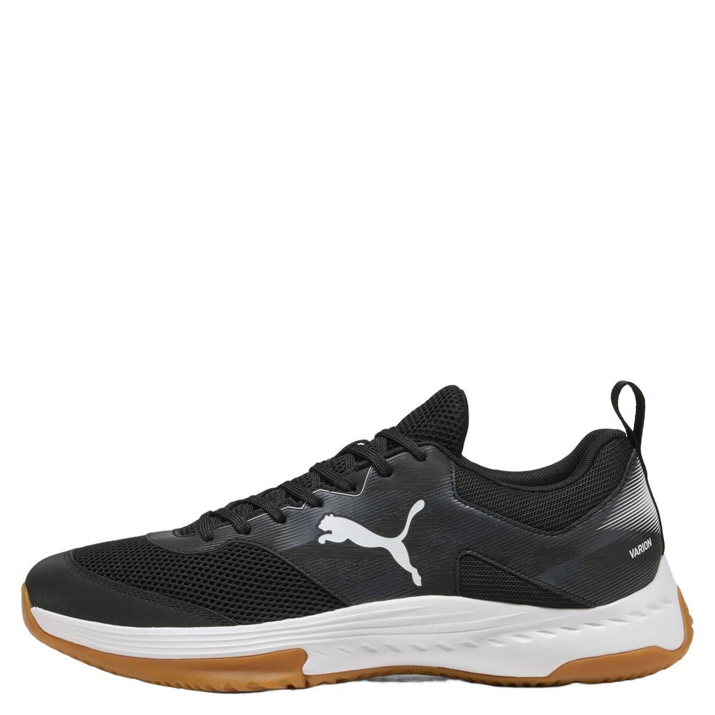 Zwarte unisex Puma Varion senior imitatieleren voetbalschoenen - van mesh-pu/voering: mesh/voetbed: eva