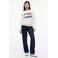 Tommy Jeans trui met print - ecru/donkerblauw