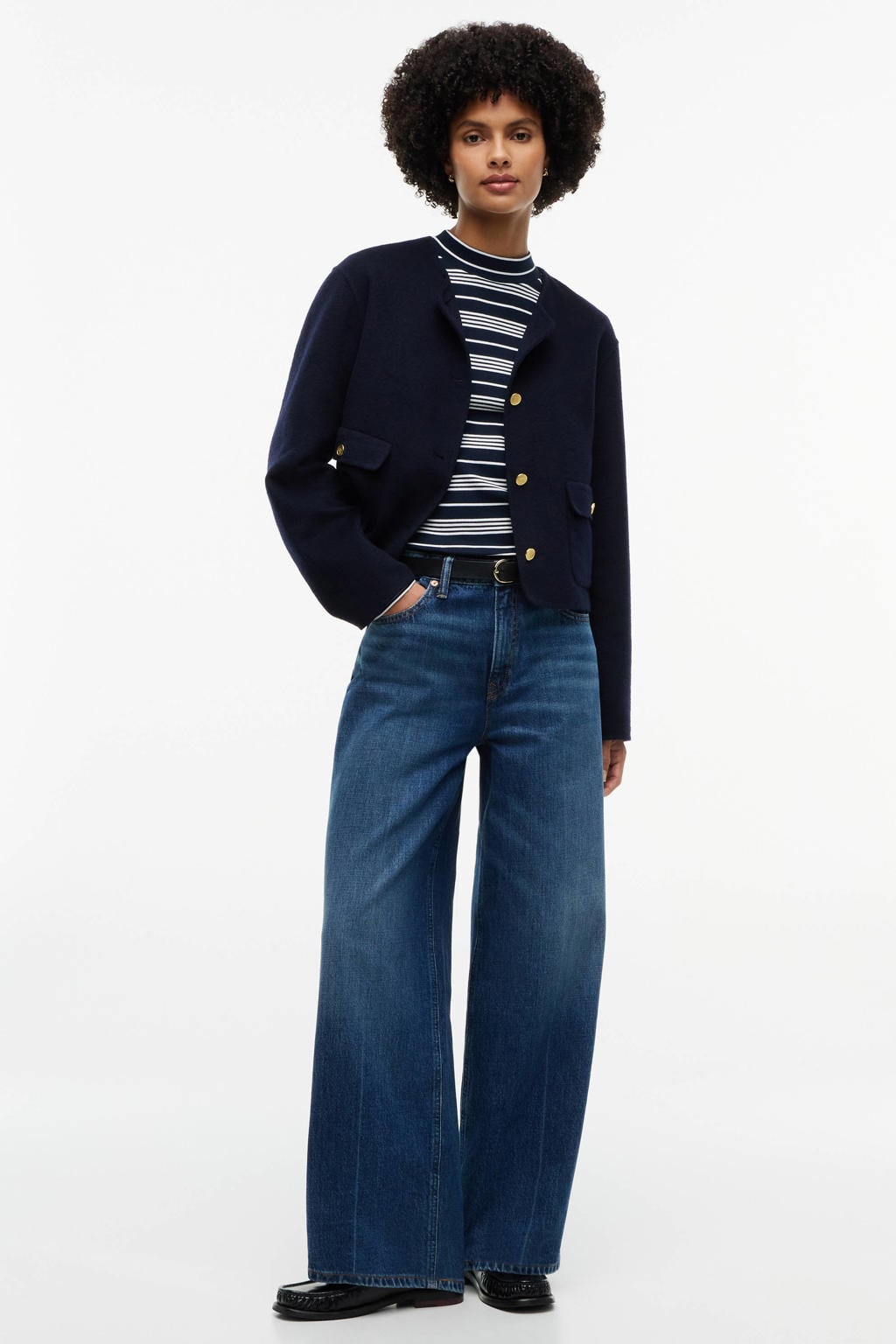 Tommy Hilfiger top met logo - donkerblauw/ecru