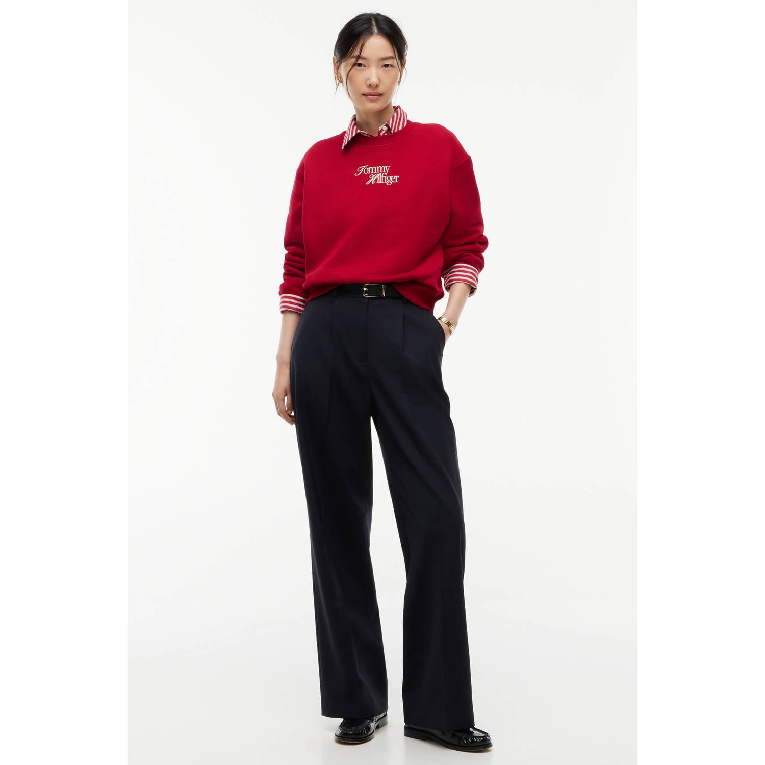 Tommy Hilfiger sweater met tekst rood