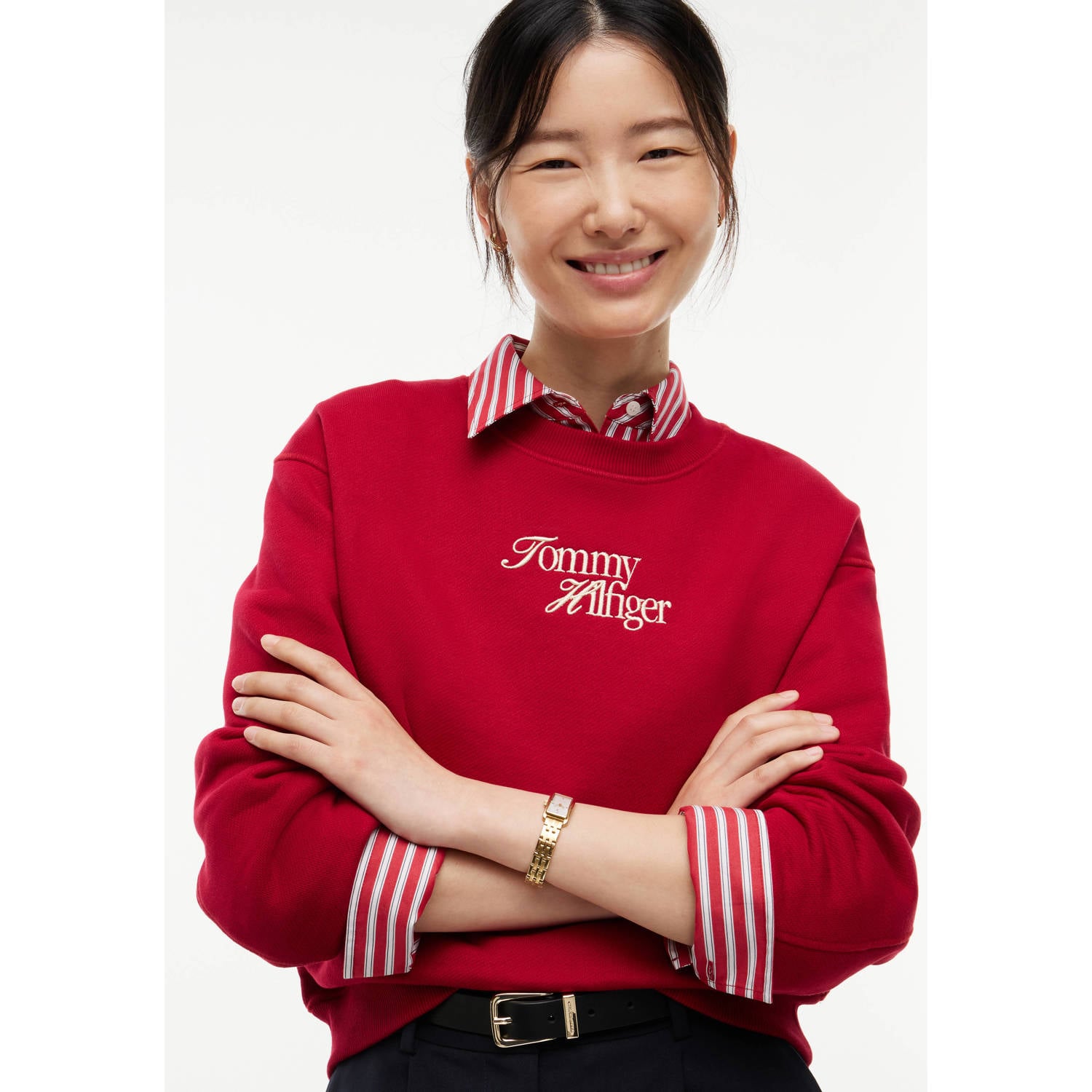 Tommy Hilfiger sweater met tekst rood