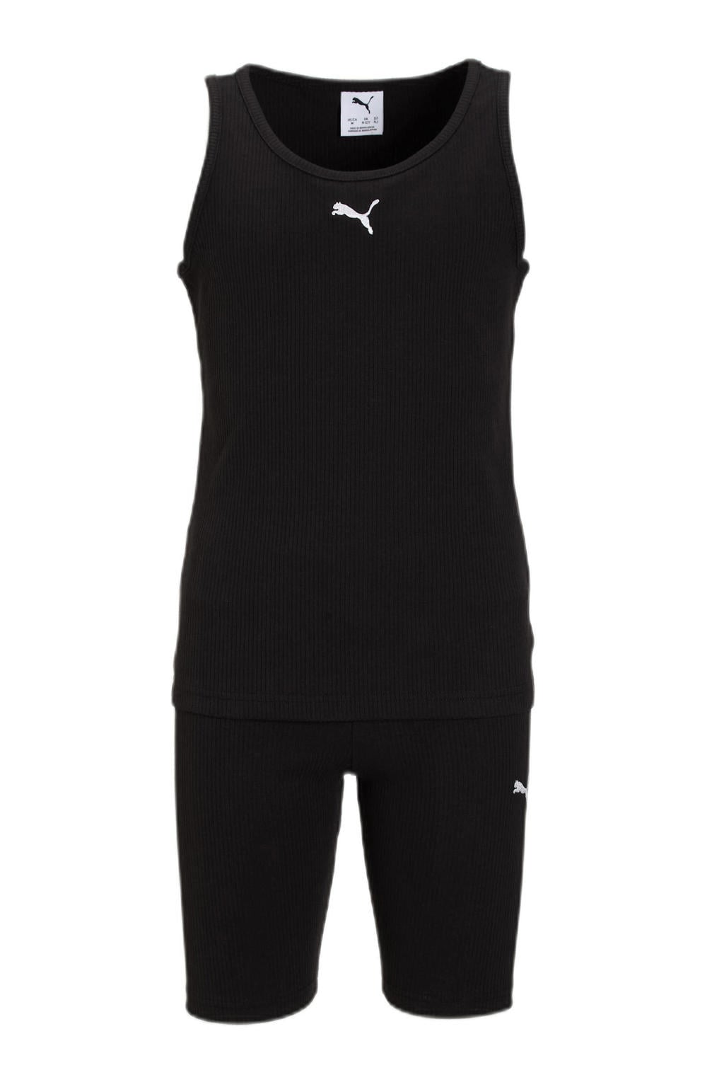 Puma Essential Elevated joggingpak met ronde hals en logo - zwart