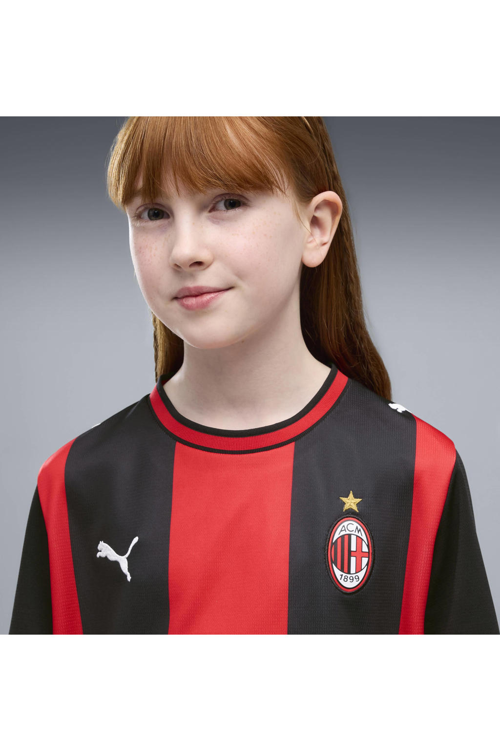 Puma junior ac milan voetbalshirt thuis - rood/zwart