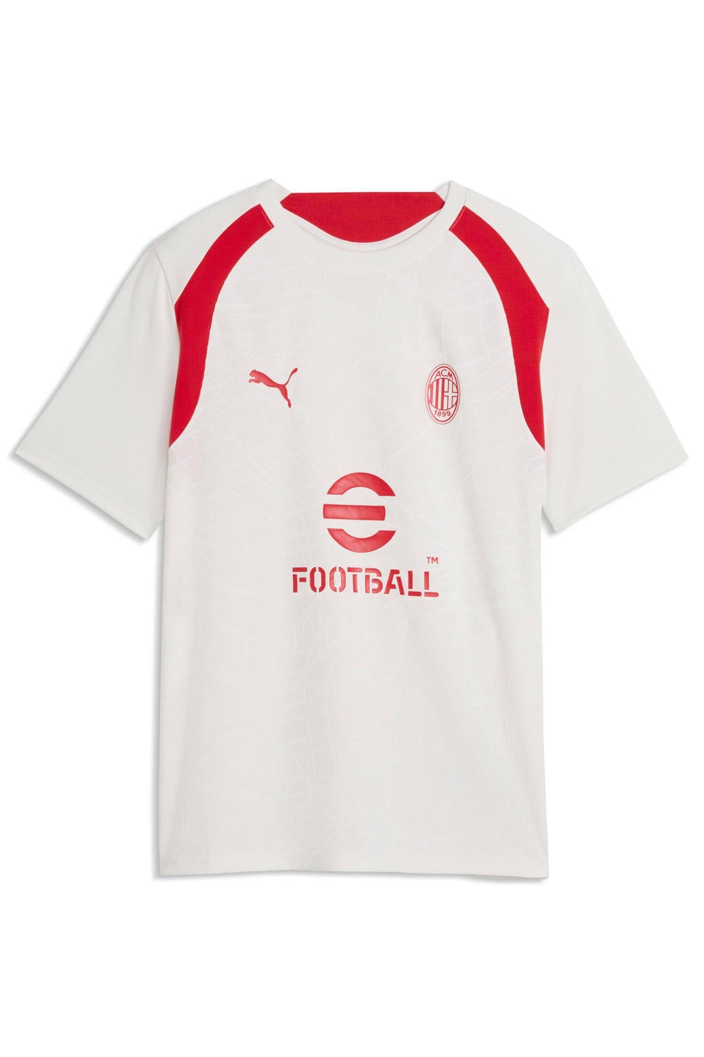 Grijze jongens en meisjes Puma junior ac milan voetbalshirt training van polyester met ronde hals
