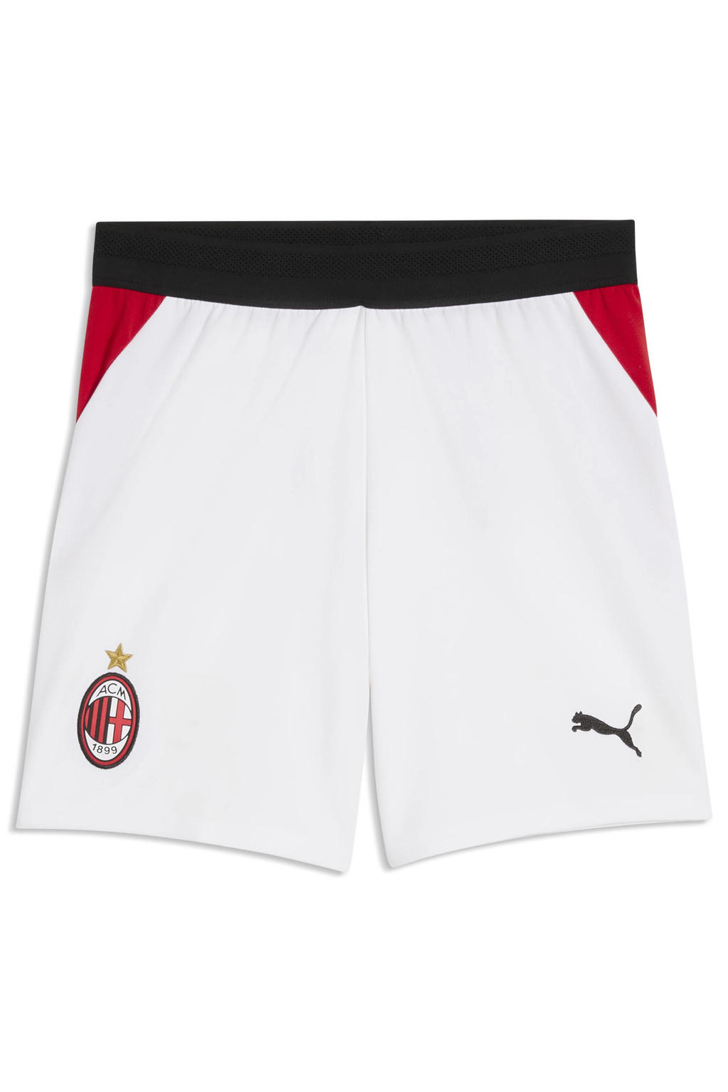 Wit en rode jongens en meisjes Puma junior ac milan voetbalshort van polyester
