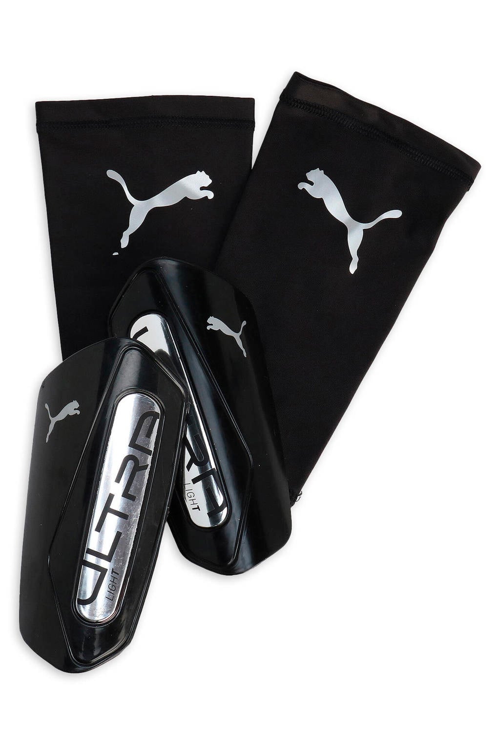 Puma Ultra light sleeve scheenbeschermers - zwart/zilver