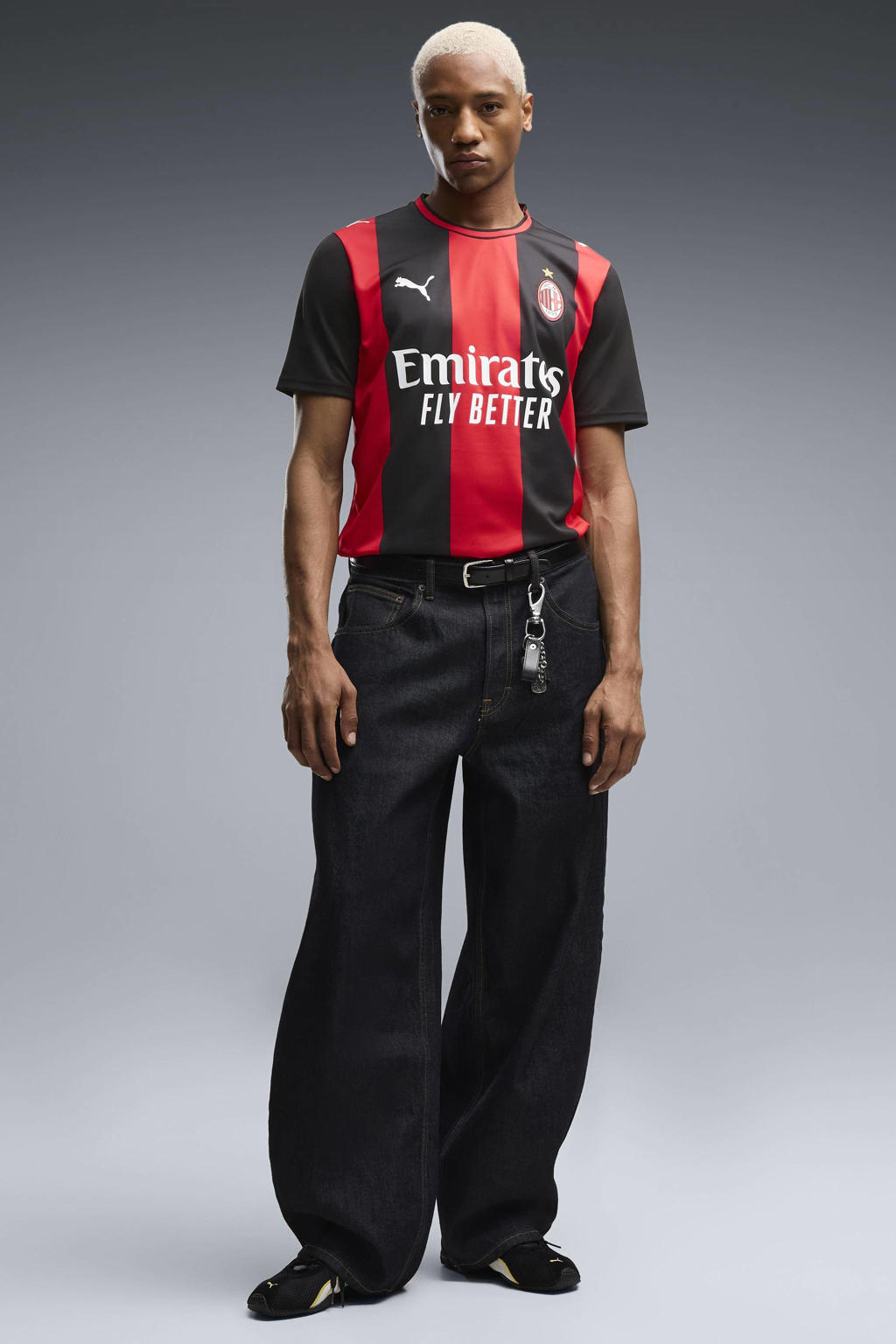 Puma senior ac milan voetbalshirt thuis - rood/zwart