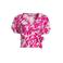 Anytime crinkle overslagtop met pofmouwen roze/wit