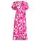 Anytime crinkle midi overslagjurk met bloemenprint fuchsia