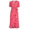 Anytime crinkle midi overslagjurk met bloemenprint rood/roze