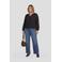 GREAT LOOKS crinkle top met borduursels zwart