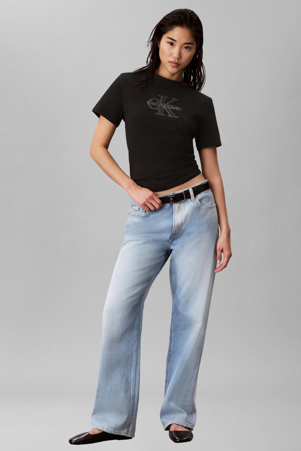 CALVIN KLEIN JEANS T-shirt met logo - zwart