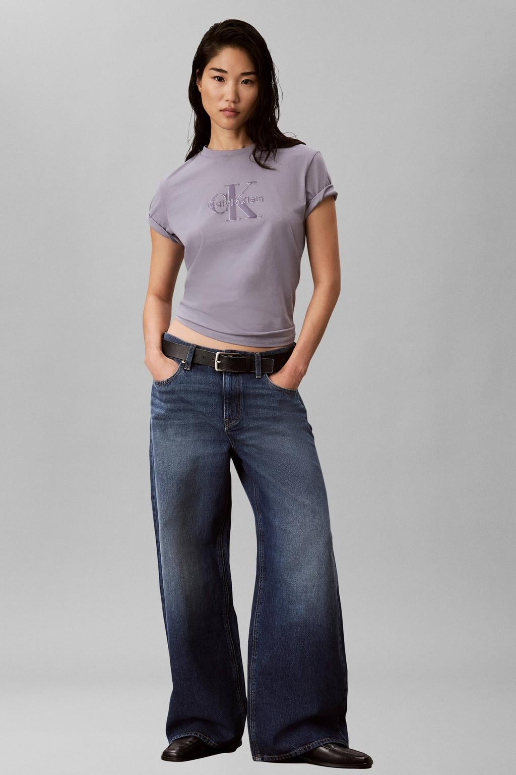 CALVIN KLEIN JEANS T-shirt met logo - lila