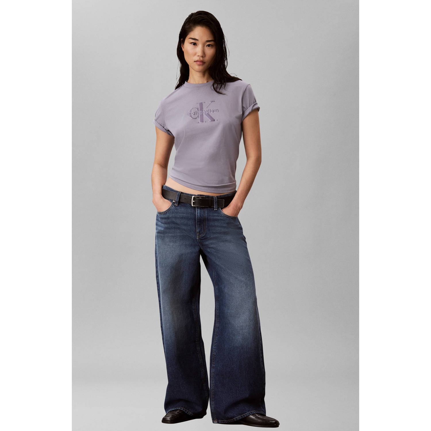 CALVIN KLEIN JEANS T-shirt met logo lila