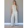 Elvira Collections straight fit regular waist broek met linnen - beige