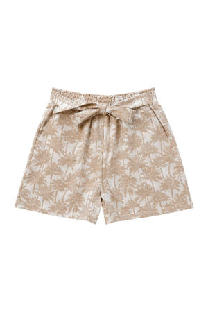 regular fit short met ceintuur - beige